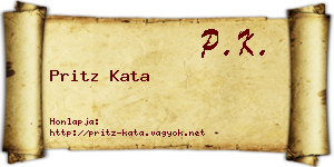 Pritz Kata névjegykártya